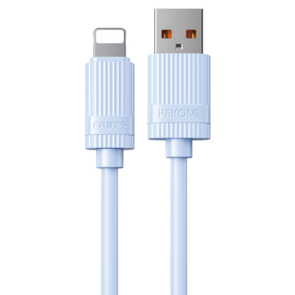 (Blue) Wekome Wdc-52I Usb To Lightning Cable 12W 480Mbps Elastic Liquid Silicone Fast Charging Data Cable - Blue 6914289717303