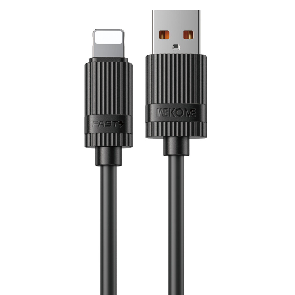 () Wekome Wdc-52I Usb To Lightning Cable 12W 480Mbps Elastic Liquid Silicone Fast Charging Data Cable - Black/Blue 6914281353509