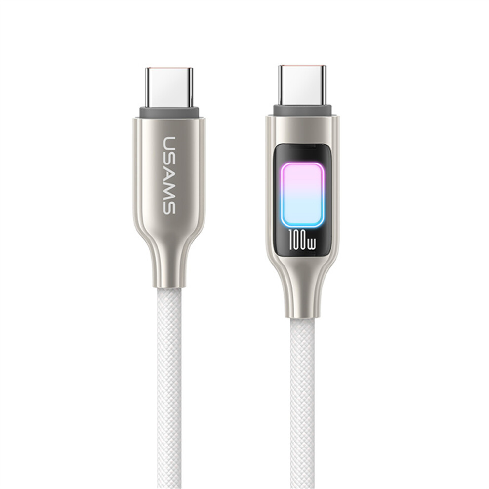 (Titanium) Usams Sj750 Tc Series 1.2M 100W Fast Charging Type C To Type C Data Cable With Colorful - Tarnish Light 6914282974215