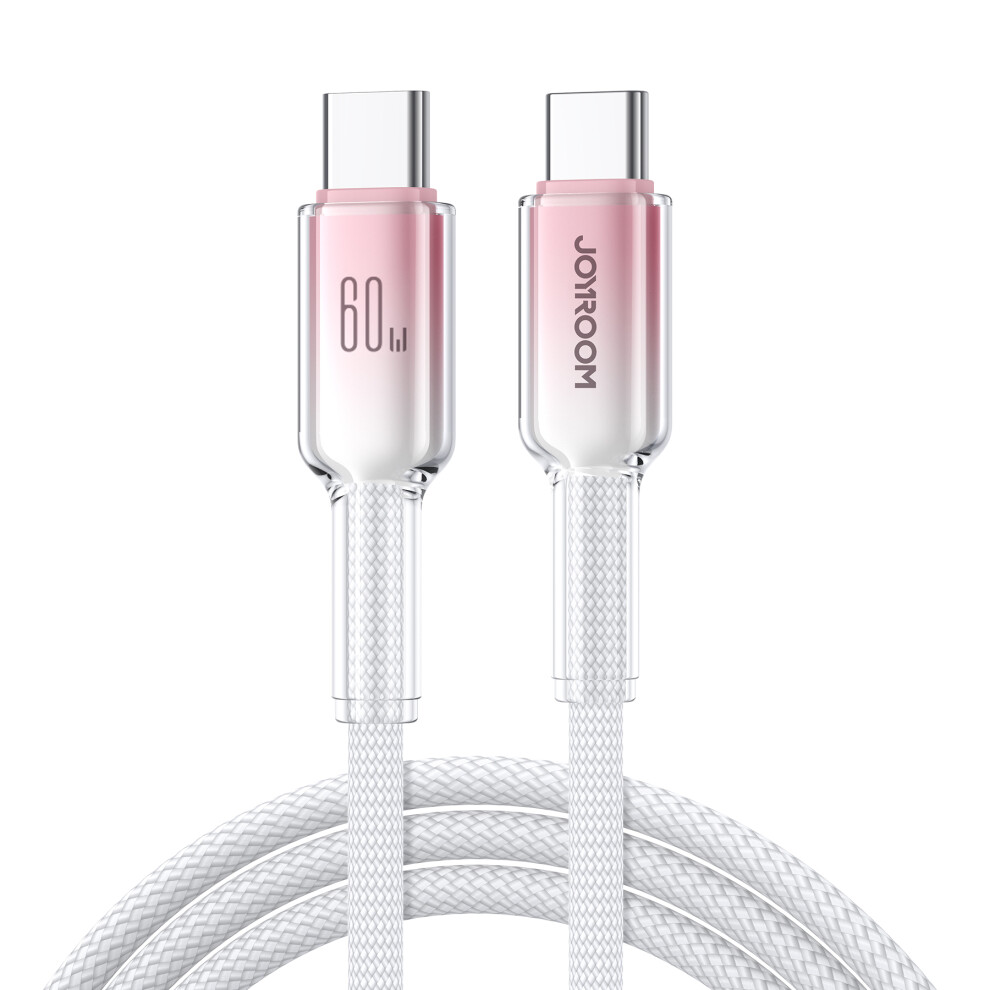 (White) Joyroom S-A42 1.2M Type-C To Type-C Pd 60W Fast Charging Cable Data Transmission Cord For Iphone 16-15 Series - White 6914282826170