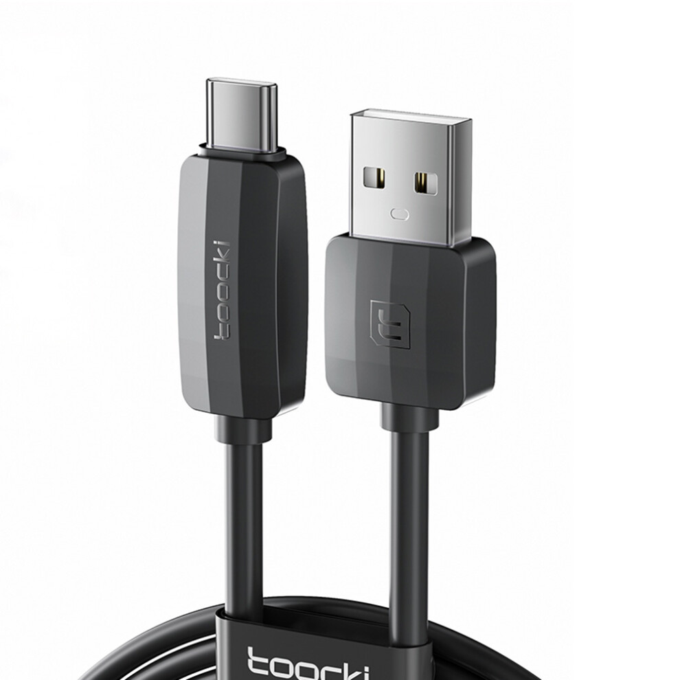 (Black) Toocki Tq-X21 1M Flexible Silicone Data Cable 3A Fast Charging Usb A To Type C Wire - Black 6914285109393