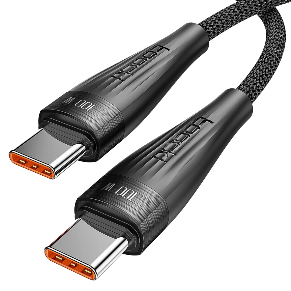 (Black) Toocki Tq-X27 1M Usb C To Usb C Cable Pd 100W Fast Charging 480Mbps Data Sync Cord - Black 6914286020567