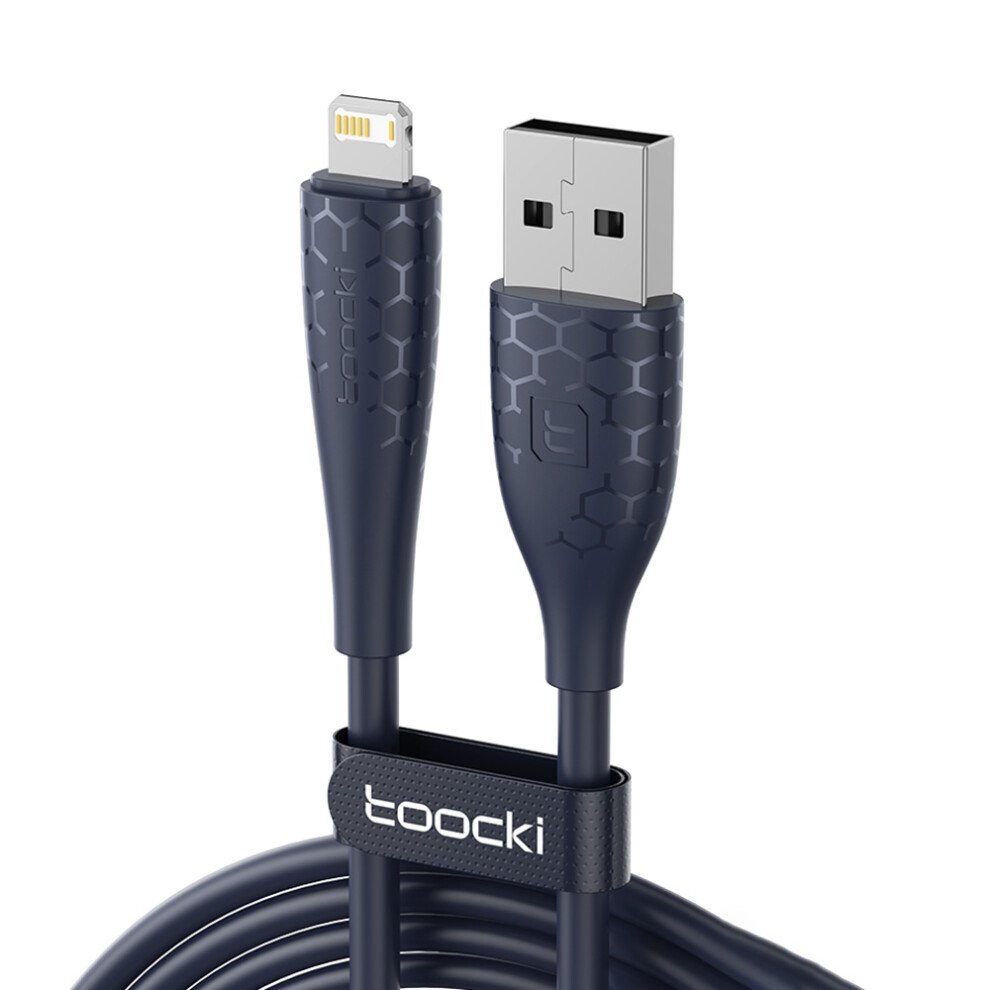 (Blue) Toocki Tq-X26 2M 2.4A Fast Charging Usb A To Lightning Cable 480Mbps Data Sync Cord - Blue 6914289052206