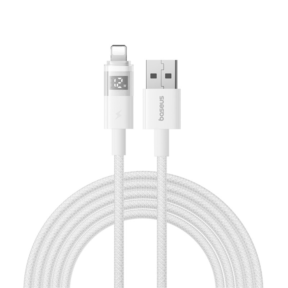 () Baseus 2M 2.4A Fast Charging Data Cable Usb-A To Lightning Nylon Braided Cord - White/Black 6914284788926