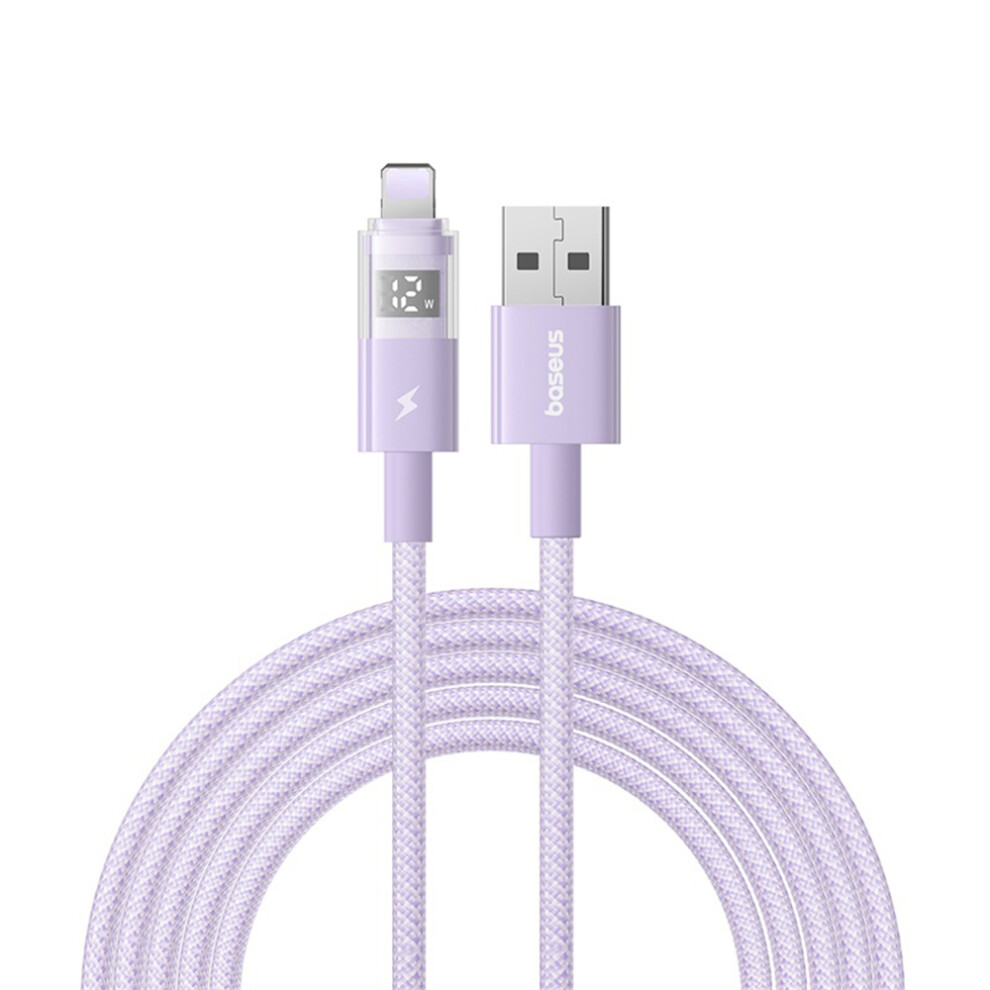 () Baseus 2M 2.4A Fast Charging Data Cable Usb-A To Lightning Nylon Braided Cord - Purple/Black 6914285398902