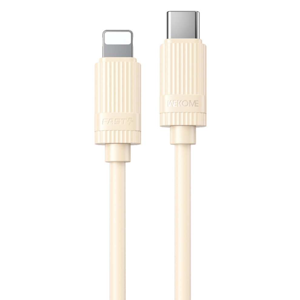 () Wekome Wdc-55 Type-C To Lightning Cable Pd30w 480Mbps Elastic Liquid Silicone Fast Charging Data Cable - Beige/Blue 6914289469271