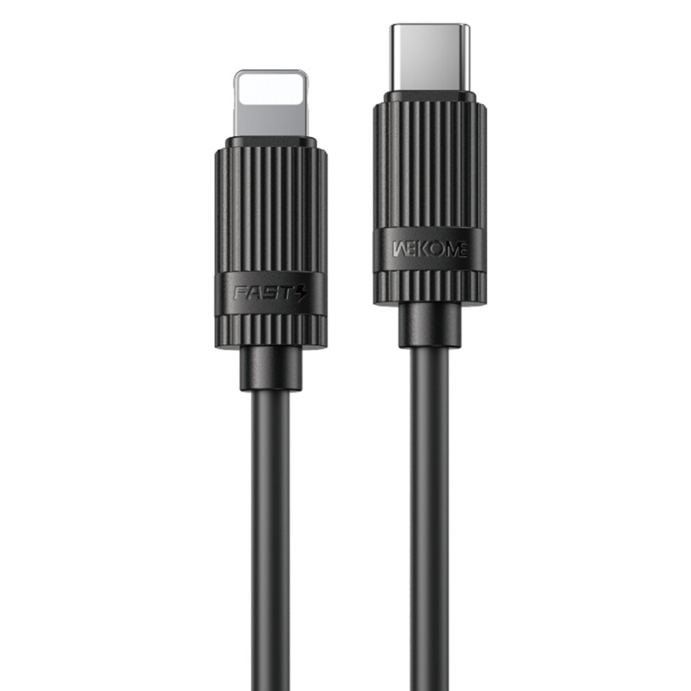 () Wekome Wdc-55 Type-C To Lightning Cable Pd30w 480Mbps Elastic Liquid Silicone Fast Charging Data Cable - Black/Blue 6914282225553