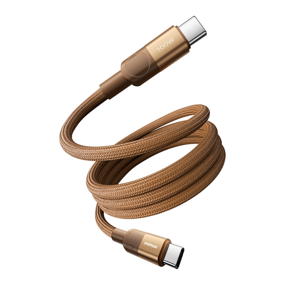 (Gold) Momax Mag.link 1M 100W Magnetic Braided Fast Charging Cable Usb C To Usb C Wire For Laptop Phone Tablet - Gold 6914288354097