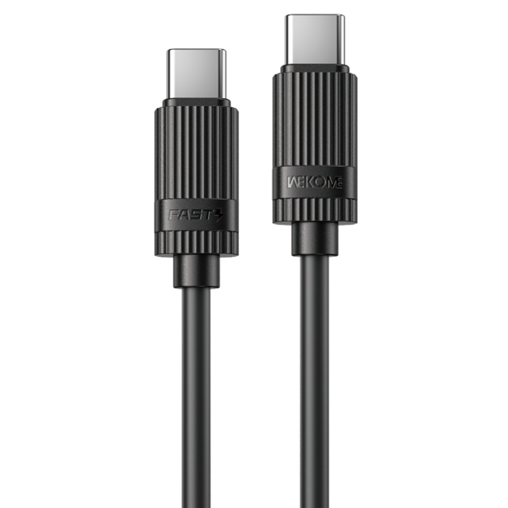 () Wekome Wdc-53 Type-C To Type-C Cable Pd65w 480Mbps Elastic Liquid Silicone Fast Charging Data Cable - Black/Blue 6914287551732