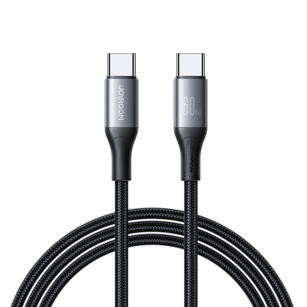 (Black) Joyroom S-A28 1M 60W Fast Charging Cable Type-C To Type-C Data Cord - Black 6914289226140