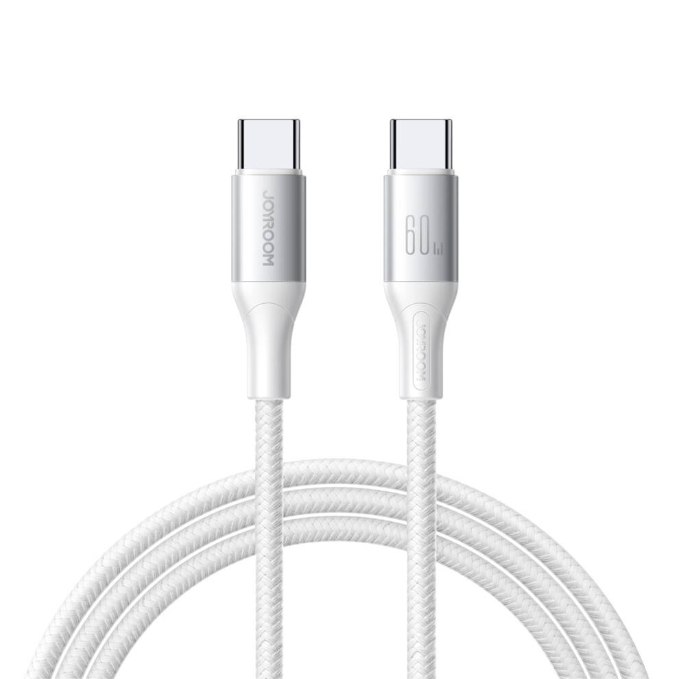 () Joyroom S-A28 1M 60W Fast Charging Cable Type-C To Type-C Data Cord - White/Black 6914287522770