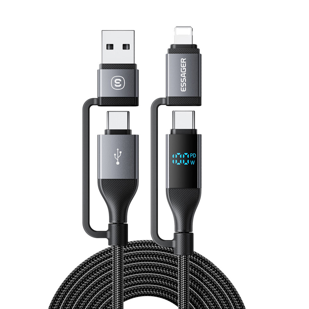 Essager 4-In-1 Data Cable Digital Display Pd 100W Fast Charging Cable 1M 6914281211014