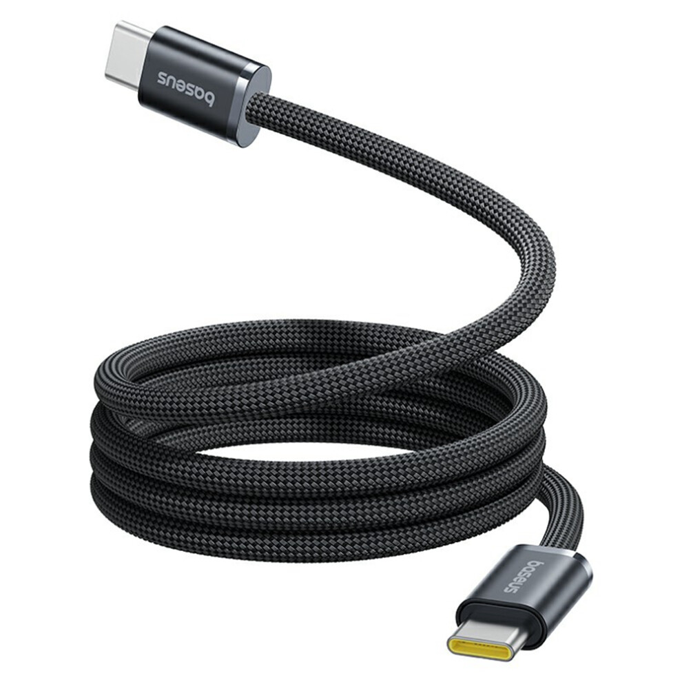 (Black) Baseus Dynamic 4 Pro Type-C To Type-C Cable 1M 100W Magnetic Fast Charging Nylon Braided Data Cable - Black 6914282257790