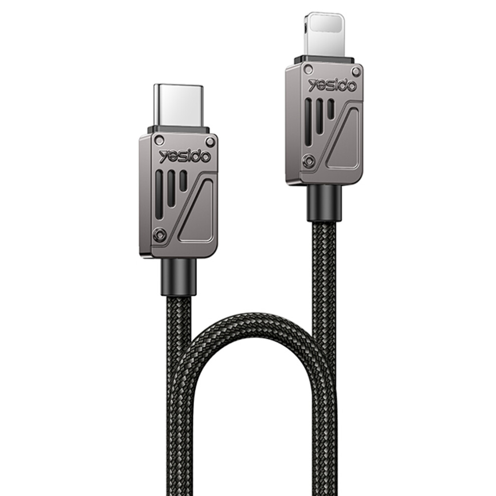 Yesido Ca195 1.2M Zinc Alloy Usb-C To Lightning Data Cable Braided 27W Fast Charging Cord 6914288004657