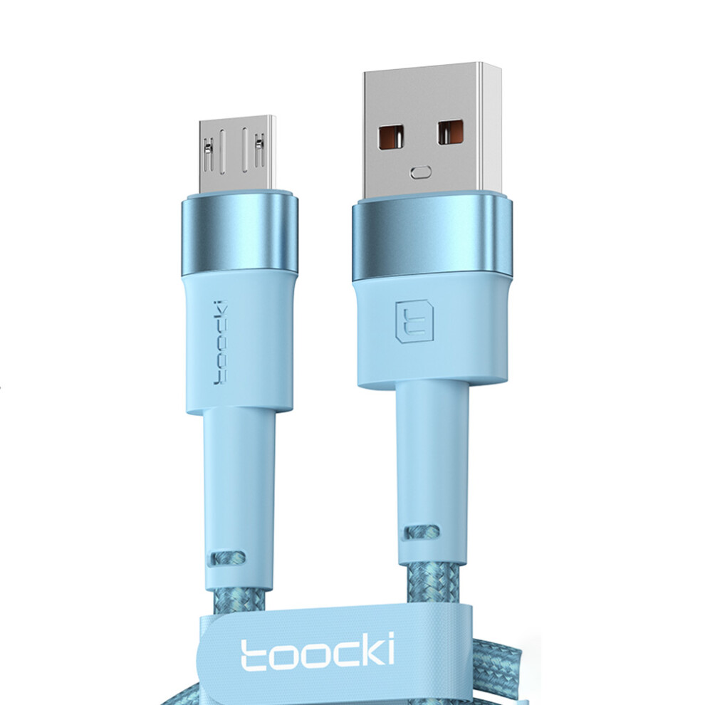 (Blue) Toocki Tq-X16 2M Usb To Micro Usb Cable 2.4A Fast Charging Data Sync Braided Cord For Smartphones - Blue 6914282083856