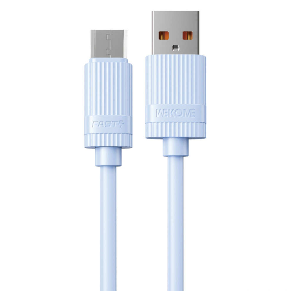 (Blue) Wekome Wdc-52M Usb To Micro Cable 12W 480Mbps Elastic Liquid Silicone Fast Charging Data Cable - Blue 6914287376021