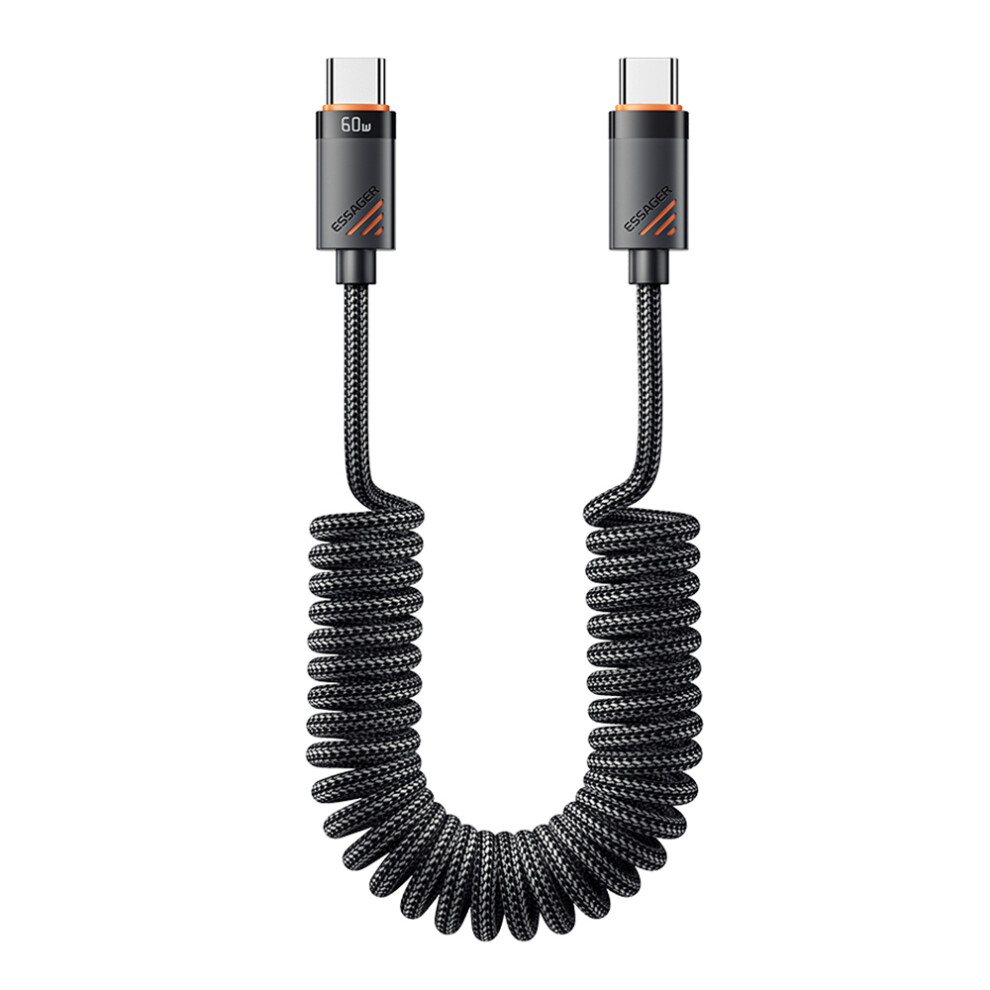 Essager Spring Data Cable Type-C To Type-C 60W Fast Charging Cable 1.2M 6914280749501