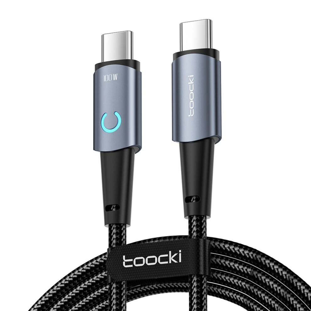 (Grey) Toocki Tq-X02 Usb-C To Usb-C Cable 1M Type C 100W Charger Cord 480Mbps Data Transfer - Grey 6914289790054