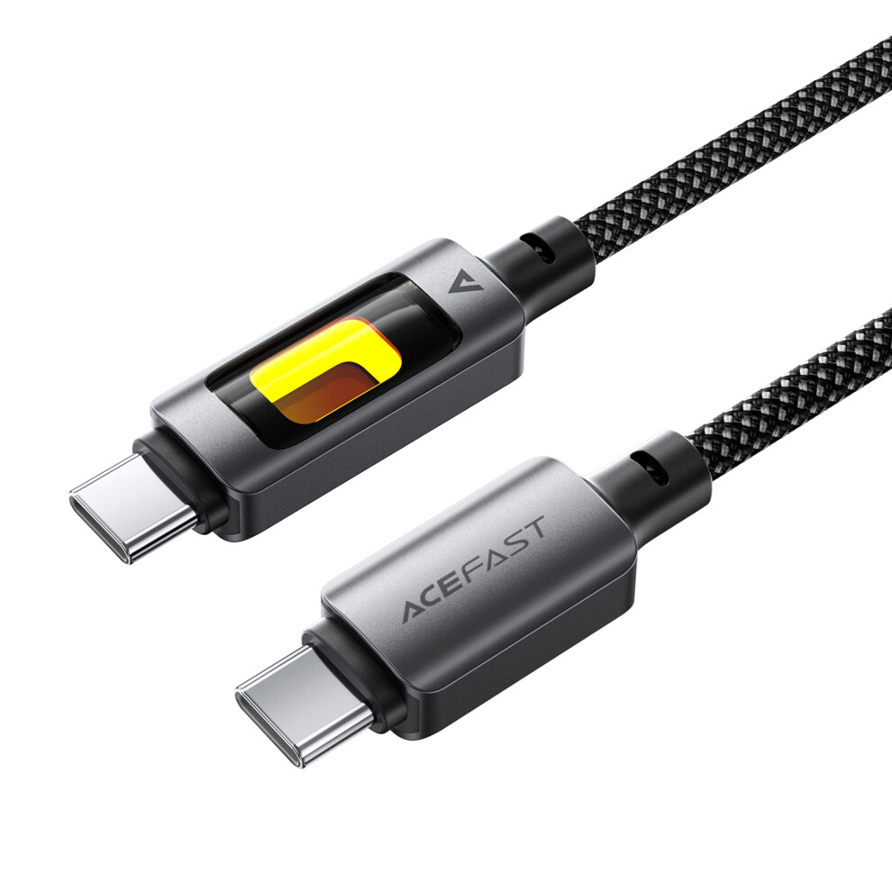 Acefast C21-03 1.2M Usb C To Usb C Cable 60W Charging Data Transfer Braided Cord With Colorful Light 6914288684170