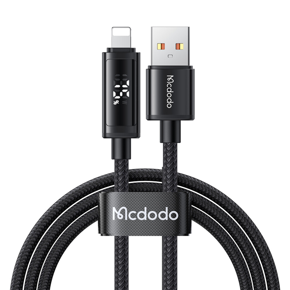 Mcdodo Ca-7970 1.2M 3A Fast Charging Usb A To Lightning Braided Data Cable With Power Display 6914280777429