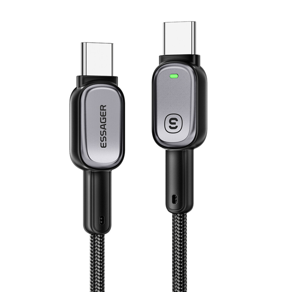Essager Type-C To Type-C 60W Smart Led Cable Fast Charging Durable Braided Data Cable 2M 6914286750914