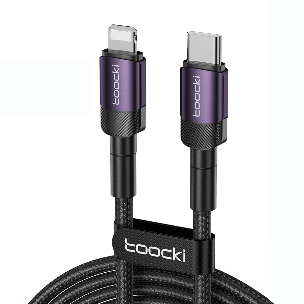 (Purple) Toocki Tq-X12 2M Pd 27W Fast Charging Type C To Lightning Cable Data Transfer Wire - Purple 6914282230724