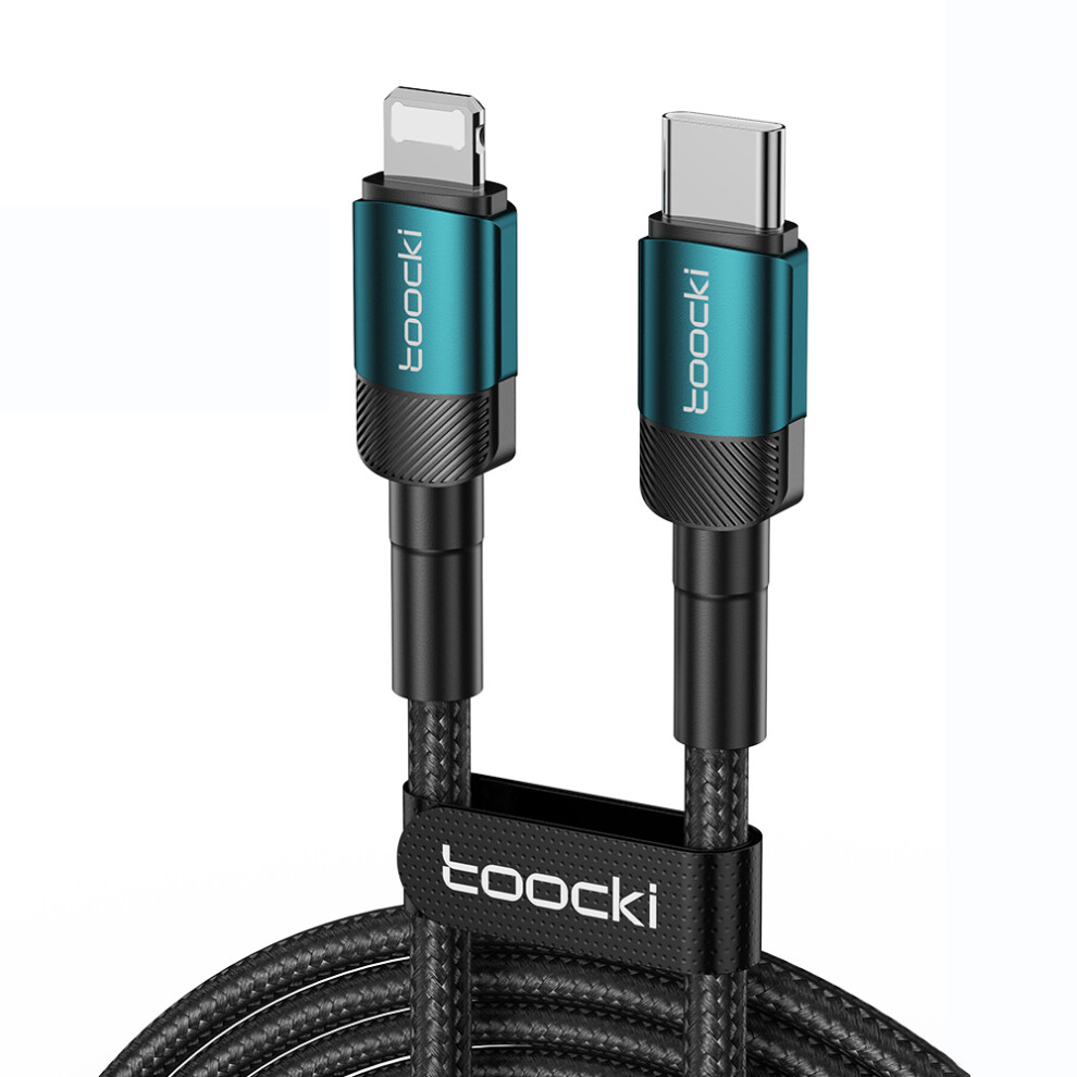 () Toocki Tq-X12 2M Pd 27W Fast Charging Type C To Lightning Cable Data Transfer Wire - Green/Purple 6914280894584
