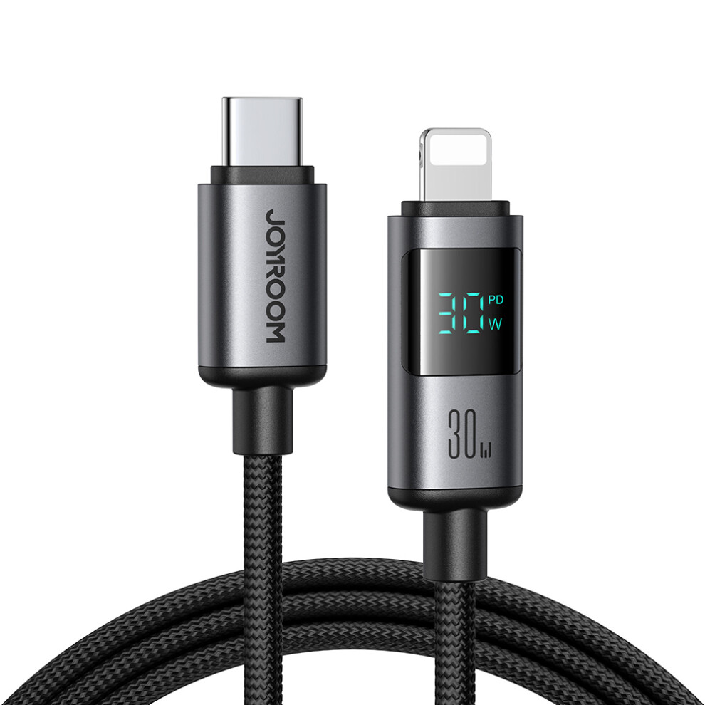 Joyroom S-A16 Pro 1.2M Data Cable Type-C To Lightning 30W Fast Charging Cord With Digital Display 6914284026448