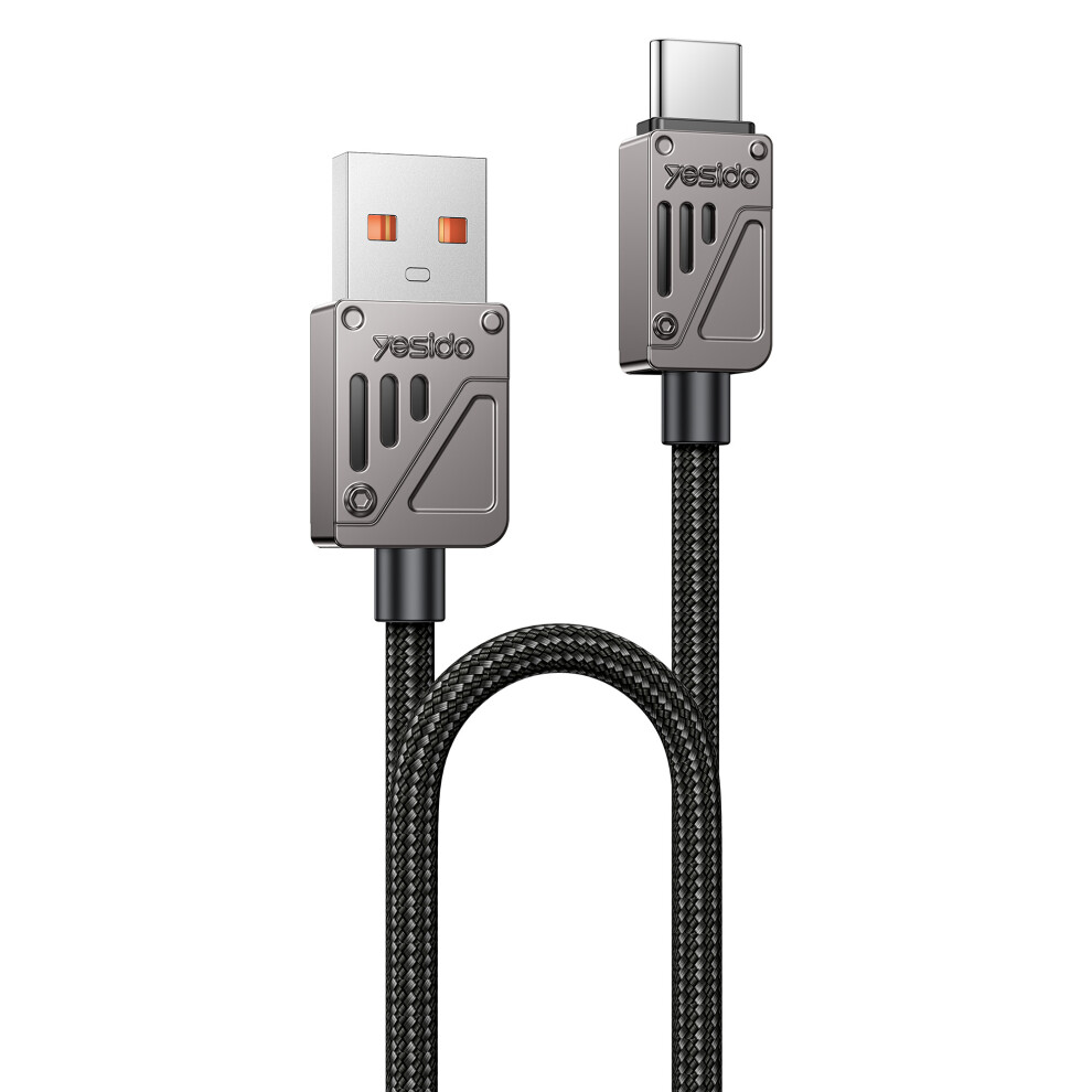 Yesido Ca135c 1.2M Zinc Alloy Usb A To Type C Braided Cable 3A Fast Charging Data Sync Cord 6914287688223
