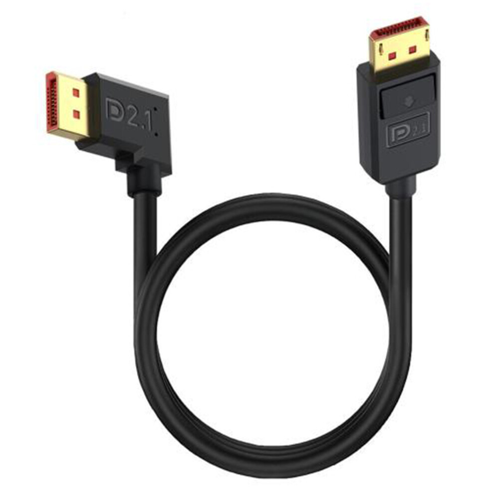 1.2M Displayport 2.1 To Right Angled Dp2.1 Extension Cable 54Gbps 16K 30Hz Video Cord - Black 6914288394543