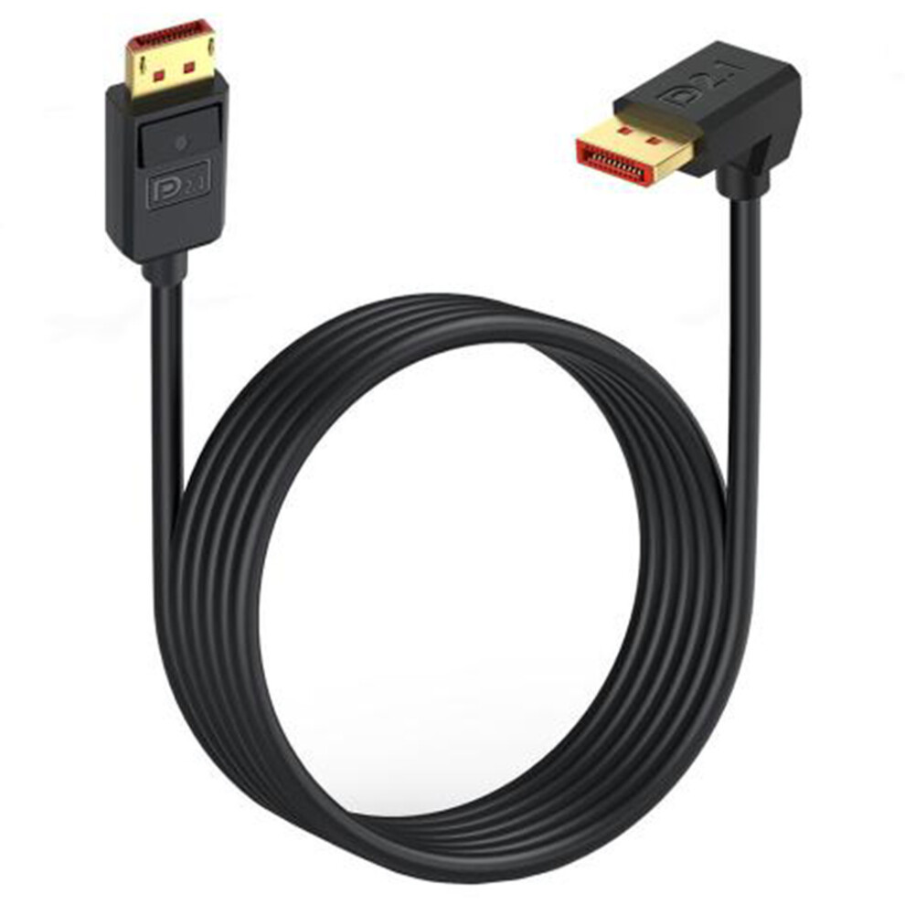 1.2M Displayport 2.1 To Down Angled Dp2.1 Extension Cable 54Gbps 16K 30Hz Video Cord - Black 6914284340933