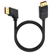 50cm DisplayPort 2.1 to Right Angled DP2.1 Extension Cable 54Gbps 16K 30Hz Video Cord - Black
