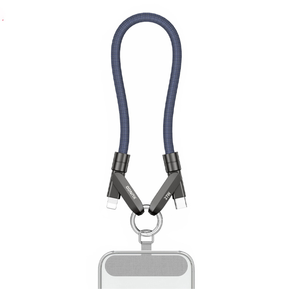 (Blue) Xundd Xddc-043 2 In 1 Phone Lanyard Data Cable Usb C To Lightning Fast Charging Pd 27W Cord - Blue 6914285561658