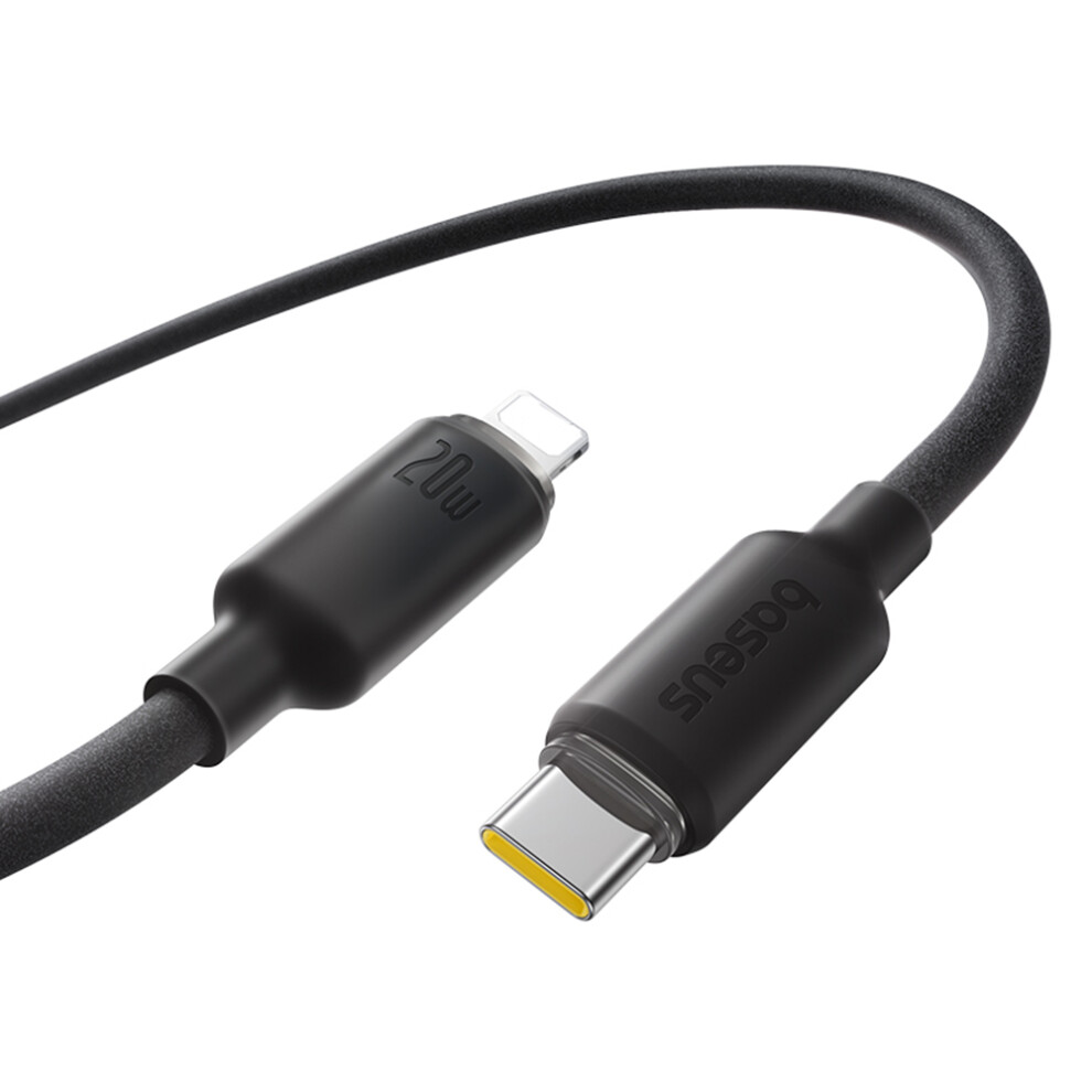 (Black) Baseus Foamed Silicone Series 2M Type-C To Lightning Cable 20W Pd Fast Charging Data Cord - Black 6914284567804