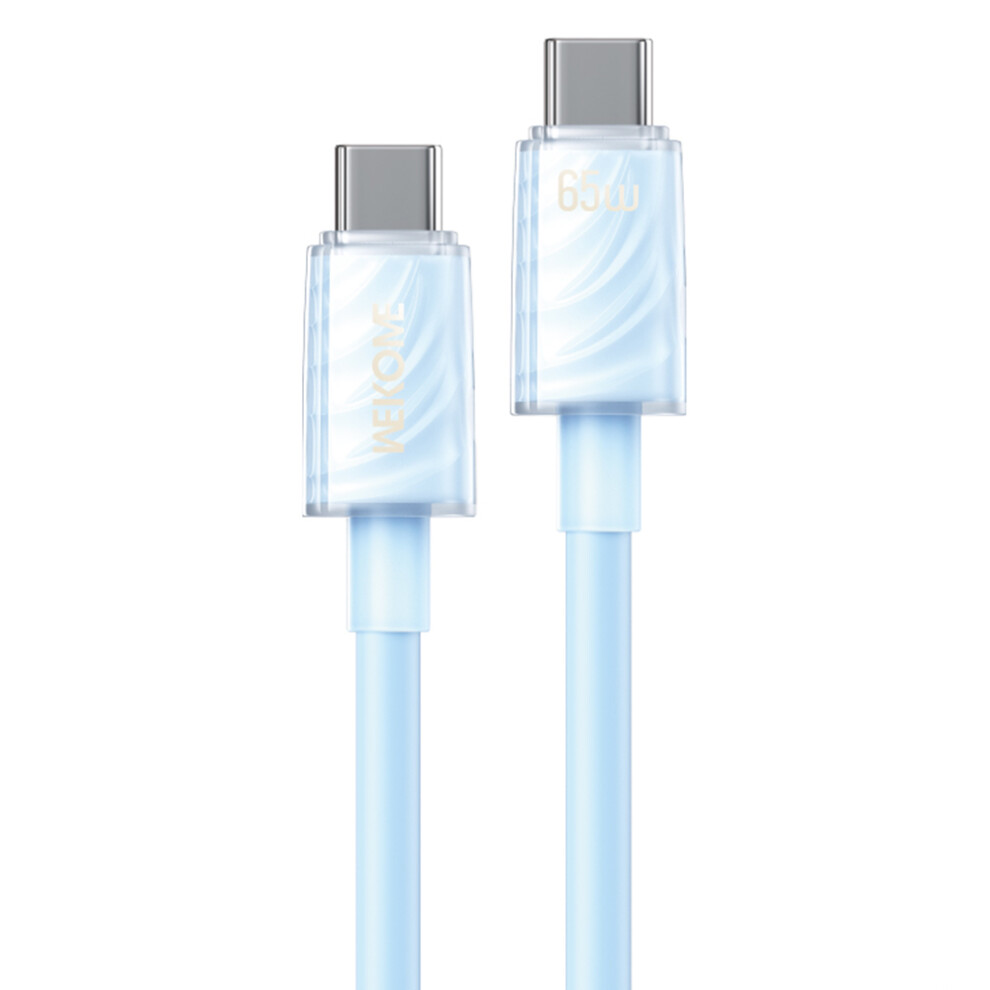 (Blue) Wekome Wdc-74 Type-C To Type-C 65W Super Fast Charging Cable 480Mbps High Speed Transfer 1.2M Silicone Data Cord - Blue 6914287481268