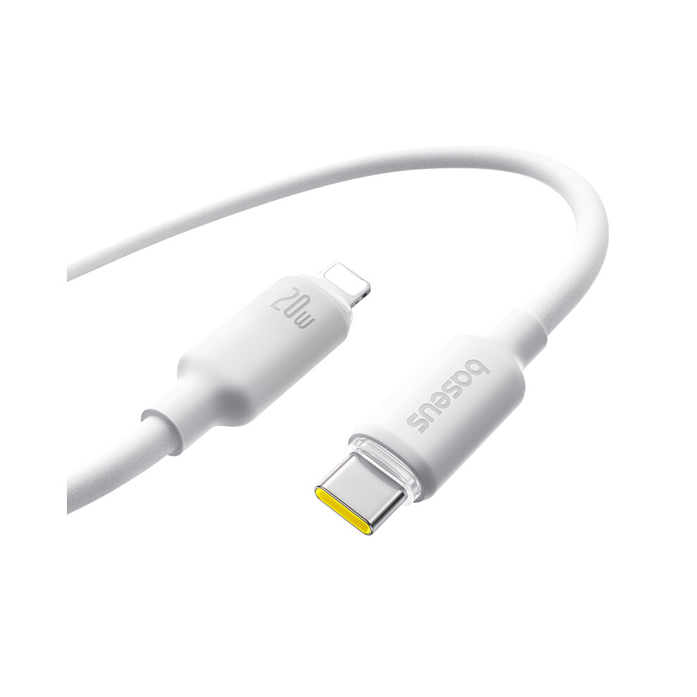 () Baseus Foamed Silicone Series 1M Type-C To Lightning Cable 20W Pd Fast Charging Data Cord - White/Blue 6914289498363