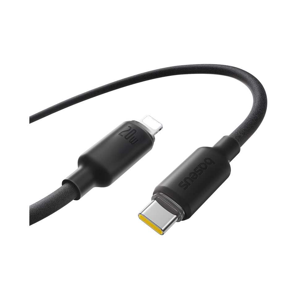 () Baseus Foamed Silicone Series 1M Type-C To Lightning Cable 20W Pd Fast Charging Data Cord - Black/Blue 6914281737521