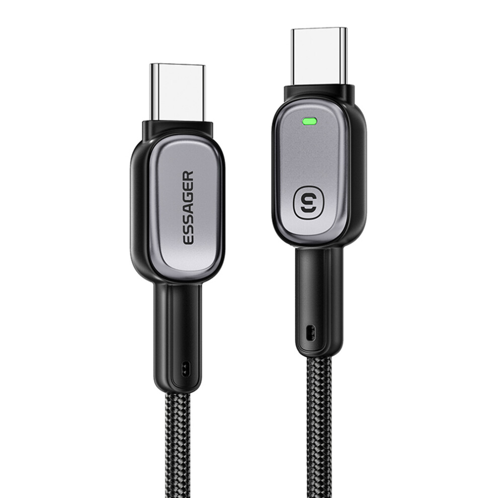 ESSAGER Type-C to Type-C 100W Smart LED Cable Fast Charging Durable Braided Data Cable 2m-image-OPC-PJYR5VF-NEW