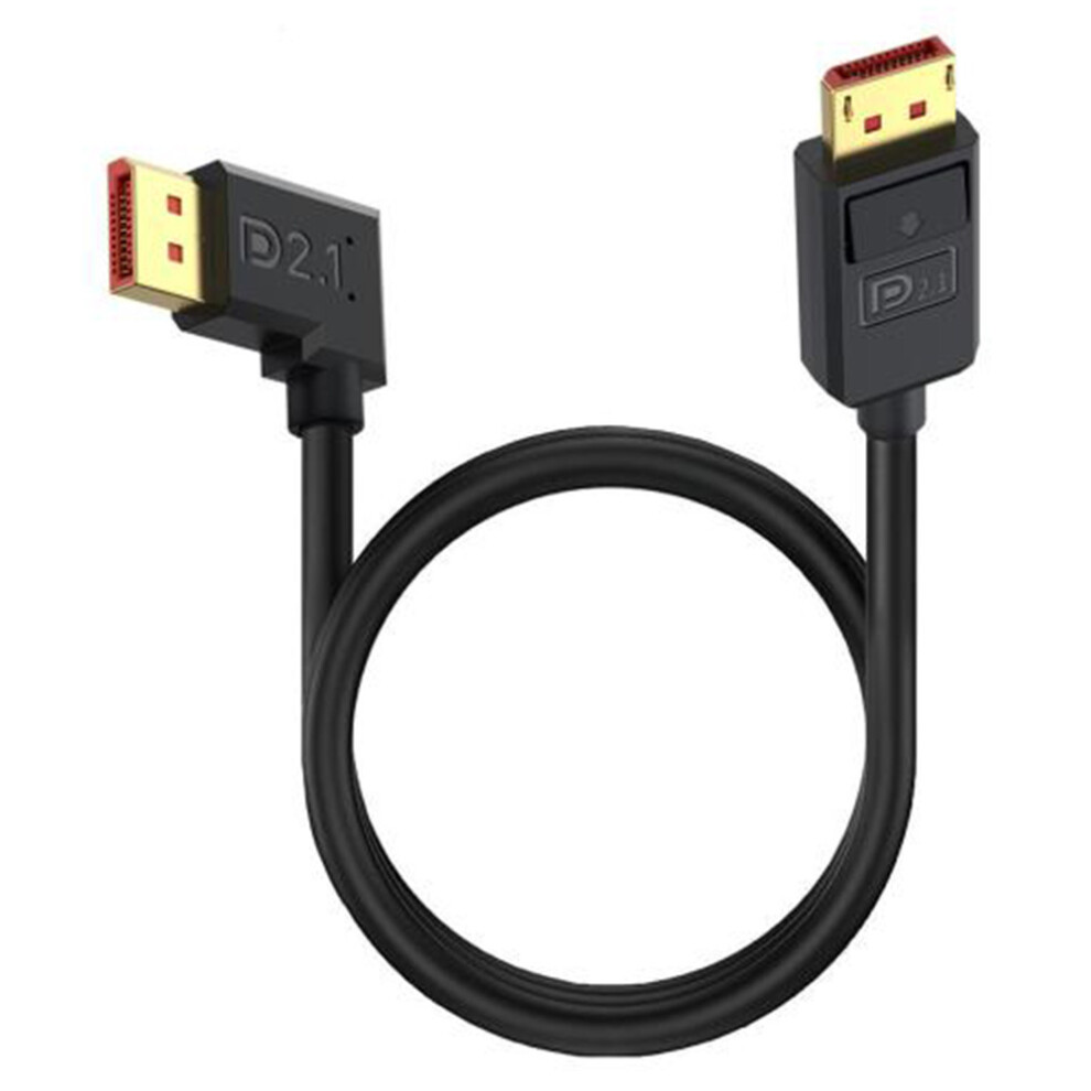 1.8M Displayport 2.1 To Right Angled Dp2.1 Extension Cable 54Gbps 16K 30Hz Video Cord - Black 6914282550860