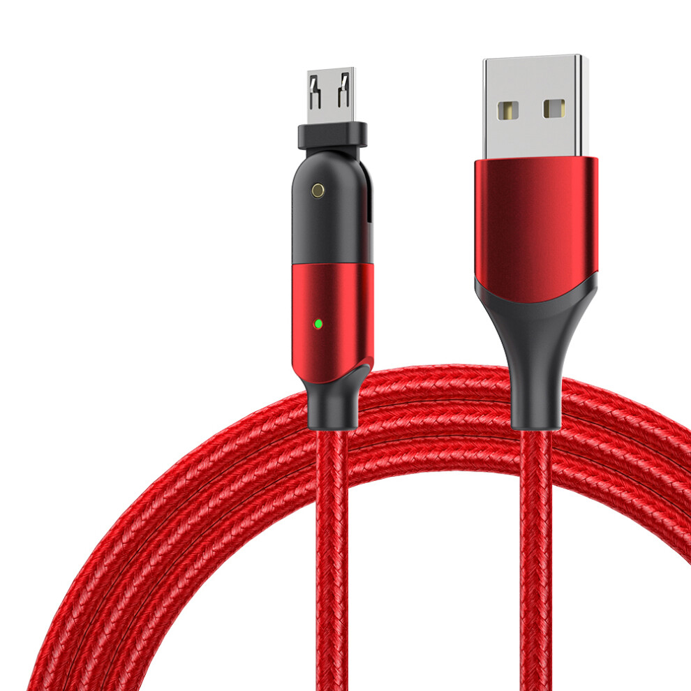 () Zfxct-Wy0g Winding Series 2.4A Micro Usb 180° Rotating Elbow Charging Data Cable, 1.2M - Red/Black 6914286224811