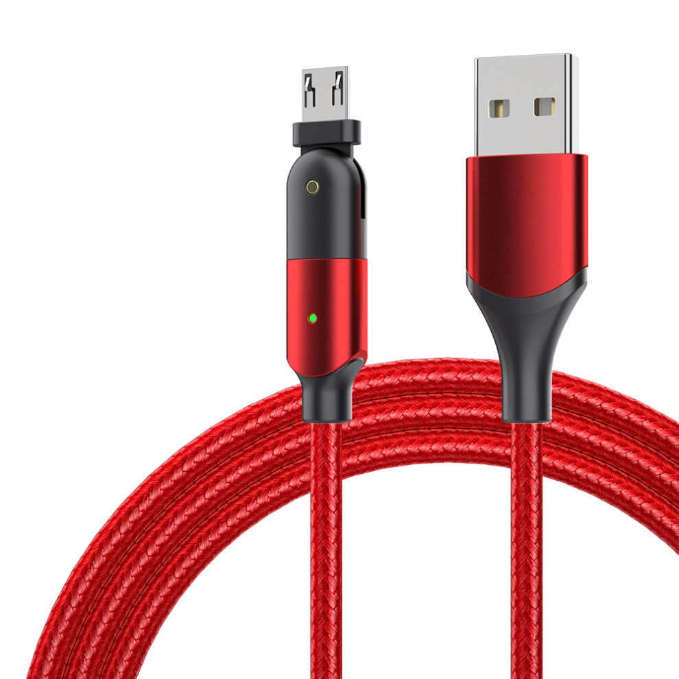 () Zfxct-Wya09 Winding Series 2.4A Micro Usb 180° Rotating Elbow Charging Data Cable, 2M - Red/Black 6914281548493