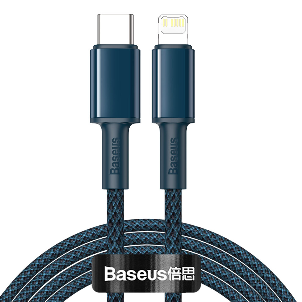 Baseus 2M Type-C To Ip Charging Cable Pd 20W Fast Chaging Line Data Cable Braided Data Sync Charging Cord - Blue 6914282976950