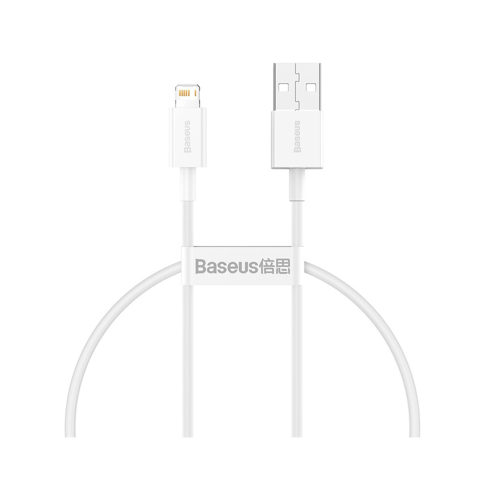 Baseus Superior Series Fast Charging Data Cable Usb To Ip 2.4A 0.25M - White 6914287085749