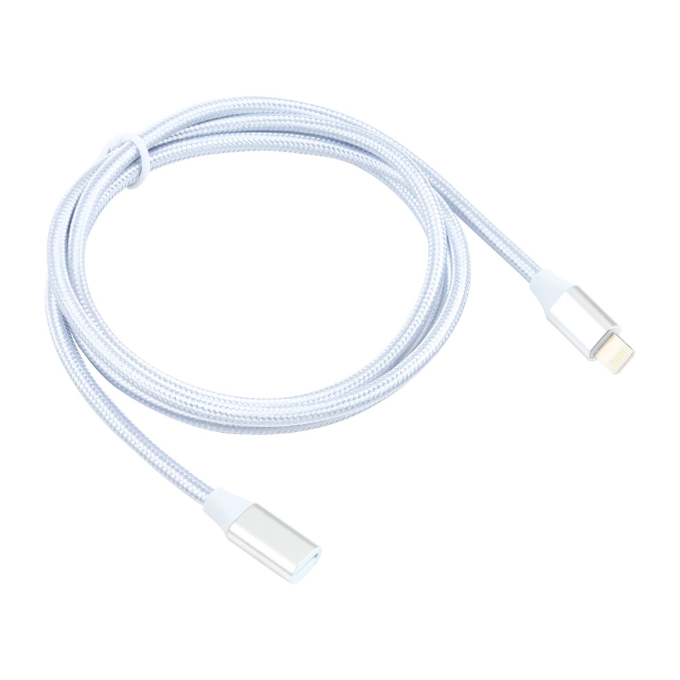 1m 5V 2A 8Pin Lightning Female to Lightning Male Braided Extension Cord Charging Data Cable