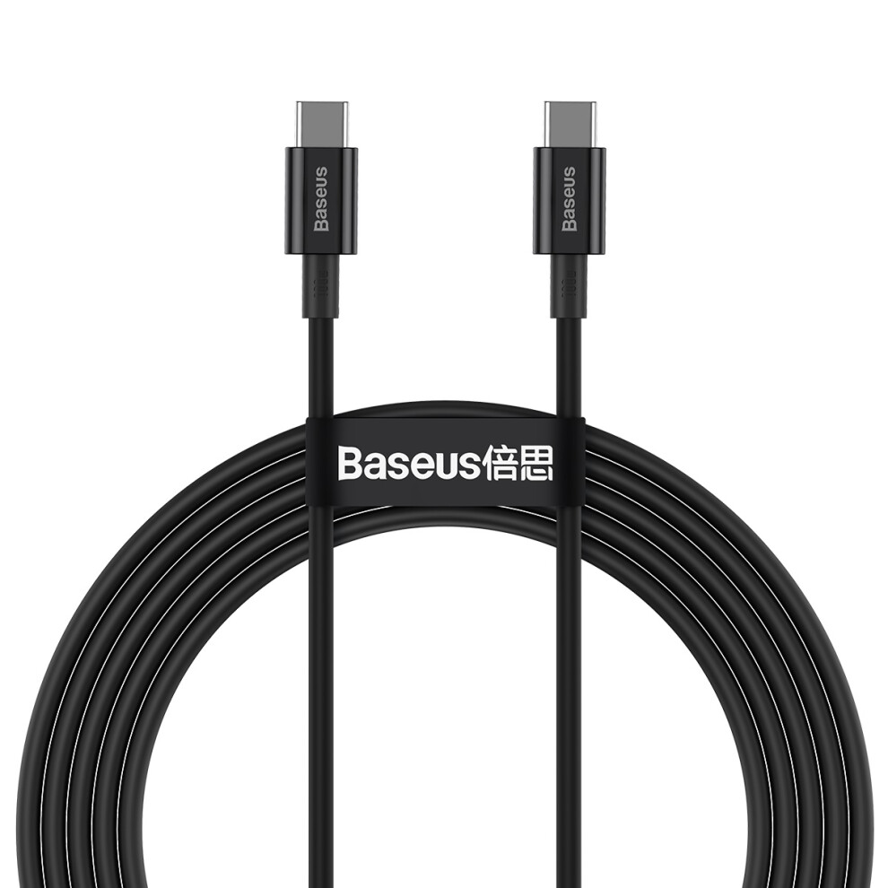 (Black) Baseus Superior Series For Iphone 15 Series 100W Fast Charging Cord Type-C To Type-C Data Cable 2M - Black 6914287120624