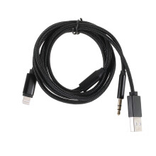 Lightning to 3.5mm + USB Charging Audio AUX Adapter Cable for iPhone iPad
