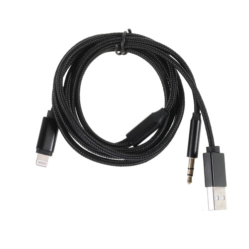Lightning to 3.5mm + USB Charging Audio AUX Adapter Cable for iPhone iPad