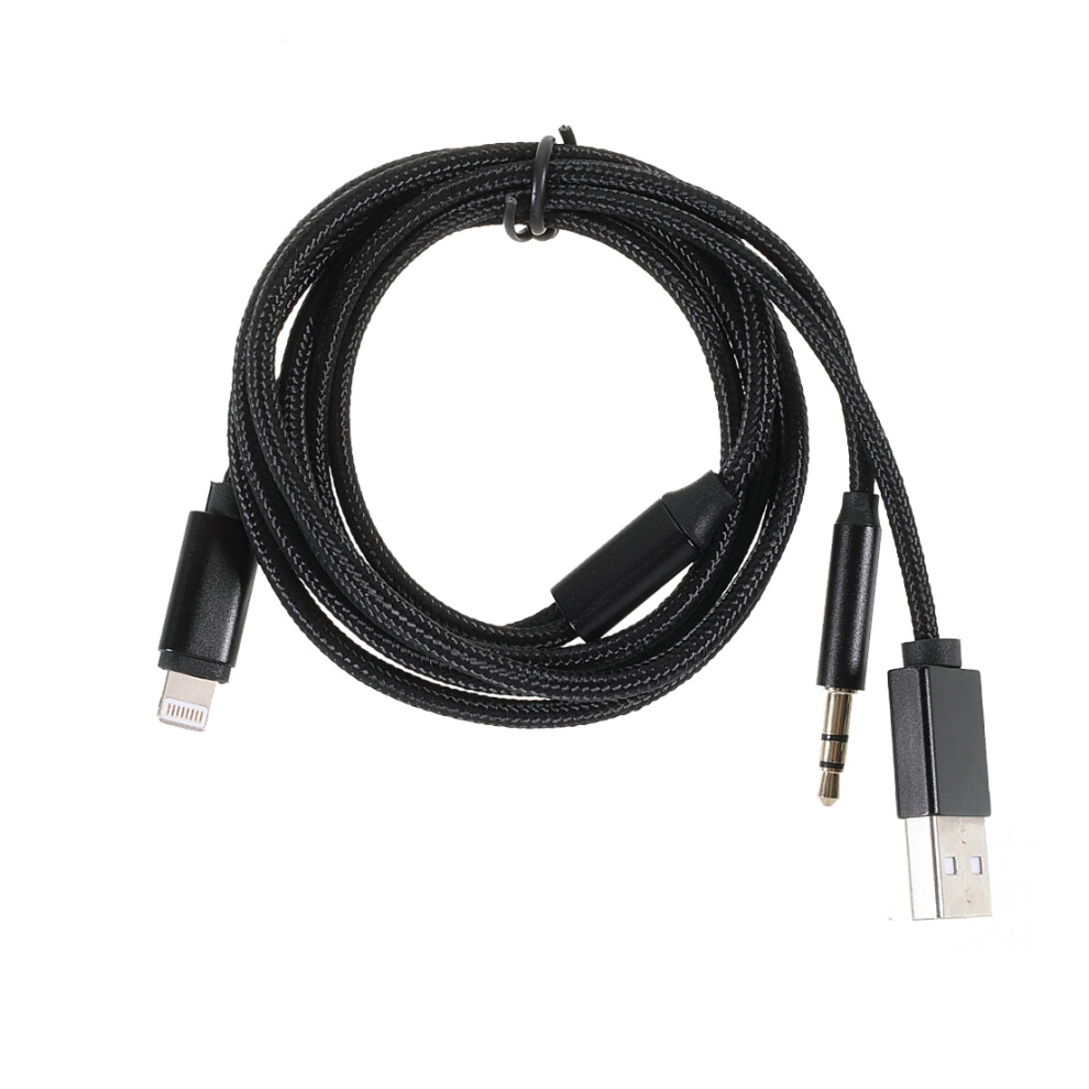Lightning to 3.5mm + USB Charging Audio AUX Adapter Cable for iPhone iPad
