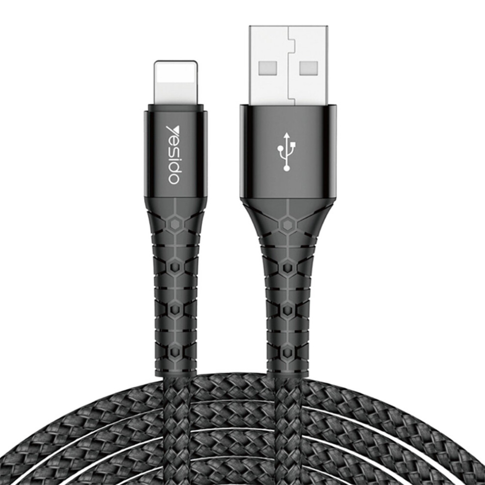 Yesido Ca50 2M Lightning Data Cable Support 2.4A Fast Charging Nylon Braided Cord 6914288930765