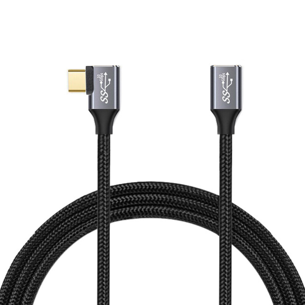 1M Type C Female To C Male Elbow Extension Cable Type C 3.1 Gen2 Pd 100W Hd Projection Multi-Function Cable 6914283784394